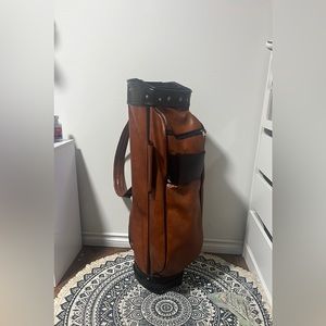Orangle leather golf bag